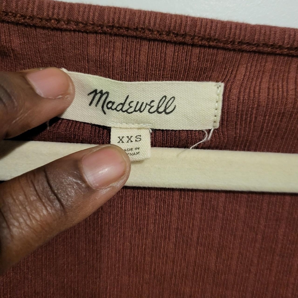 Madewell Ribbed Square Neck Tee - Rust - Picture 4 of 4